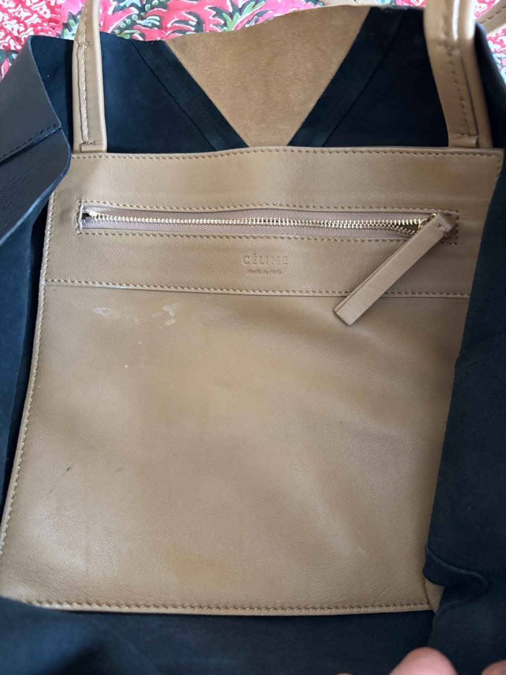 Celine Black & Tan Two-Tone Leather Tote - Picture 12 of 15